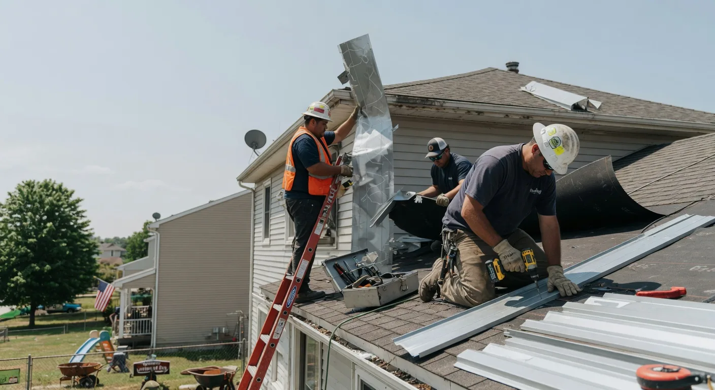 Storm Damage Metal Roof Repair in New York Mills, MN